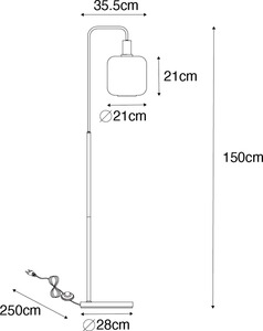 Hiện đại thường vụ công nghiệp cao cực đèn <span class=keywords><strong>LED</strong></span> <span class=keywords><strong>Dimmer</strong></span> Bóng Đèn sàn đèn với treo Glass Đèn bóng râm cho phòng ngủ và phòng khách - Product Image 5