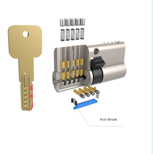 Jixin Euro Serrure à cylindre antivol à rainure serpent pour porte à mortaise interactive Serrure en laiton avec 3 clés - Product Image 2