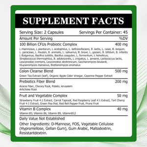 Hot Sale Probiotic for Women Capsules with Colon Cleanse <b>Blend</b> Prebiotics Fruit and Vegetable Boosts Intestinal Peristalsis - Product Image 2