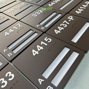YIYAO-placa de identificación para puerta delantera de negocios, señal personalizada braille ada, para oficina - Product Image 2