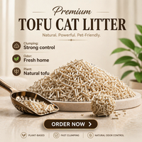 OEM Pasir Kucing Tofu Rendah Debu Cepat Menggumpal Dapat Dibuang di Toilet Biodegradable Pengontrol Bau Alami untuk Rumah Tangga dengan Banyak Kucing