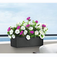 Pot de fleurs rectangulaire en plastique, pièces, grand conteneur boîte de plantation, maceta, sol intérieur, surface colorée