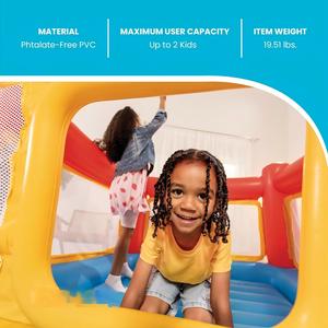 MAKE WAVES ELI-F058 <b>Inflatable</b> Bounce <b>House</b>-Foldable Lightweight PVC Material 68.5x68.5x44 Inches All Seasons for Kids Home - Product Image 2