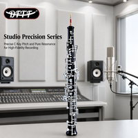 High Quality C Ebony Oboe OEM C Tone Ebony Wood Oboe With Silver Plated Keys Wood Wind Instruments Professional Performance