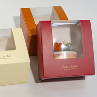 Nouveau design de petite boîte d'emballage alimentaire pour gâteau d'anniversaire personnalisée en papier avec logo boîte cadeau personnalisée avec impression découpée et fenêtre en PVC transparent