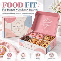Boîte à pâtisserie personnalisée pour biscuits, beignets, pâtisseries avec séparateur, logo, emballage en papier alimentaire