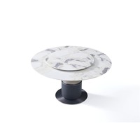 Table à manger de luxe en marbre, mobilier moderne en pierre, table ronde en ardoise