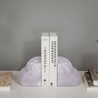 Serre-livres en résine en forme de nuage lilas porte-étagère décoratif maison bureau étagère style serre-livres personnalisés