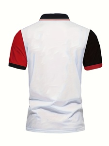 Chemise de sport décontractée pour homme - 100% polyester satiné, manches courtes, respirante et à séchage rapide, chemise de golf pour activités de plein air - Product Image 2