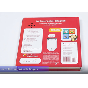 Livre <span class=keywords><strong>audio</strong></span> de comptines espagnoles personnalisé pour les tout-petits musique tactile-papier à couverture rigide amélioré impression offset - Product Image 2