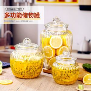 Transparent Glass <b>Storage</b> <b>Jar</b> With Lid Large Size <b>For</b> Pickling And Liquor Soaking <b>Kitchen</b> Use - Product Image 1