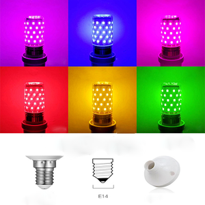 Intelligente <span class=keywords><strong>LED</strong></span>-Glühbirne E14 in Rot, Grün, Gelb, Pink, Lila, Blau, Bunte Maislampe 12W 16W AC85-265V, Festliche Weihnachtsbeleuchtung - Product Image 1