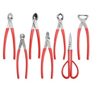 Set di Attrezzi per Bonsai da Giardinaggio con Lame in Acciaio Inox, Forbici con Impugnatura in Plastica Rossa/Argento, Forbici per Foglie e Germogli - Product Image 5