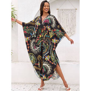 Kimono ad acquerello Abaya in Chiffon di ispirazione <span class=keywords><strong>turca</strong></span> Dubai party cerimoniale di abbigliamento festivo aperto sul davanti - Product Image 3