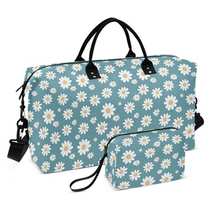 High Quality Daisy Flower Duffel Sports <b>Training</b> Gym <b>Bags</b> Set Custom Print Travel Leisure Fitness Gym <b>Bag</b> and Cosmetic Pouch - Product Image 1