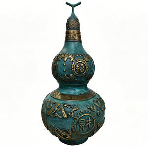 Statuette Wu <span class=keywords><strong>Lou</strong></span> en laiton couleur personnalisée, sculptée, Feng Shui porte-bonheur, finition verdigris doré, décoration de protection pour la maison, style chinois - Product Image 1