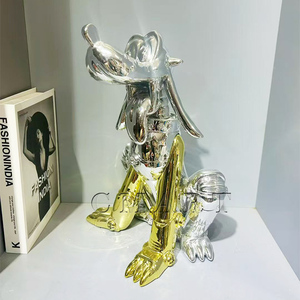 Escultura de Perro Cromado de Dibujos Animados, <span class=keywords><strong>Doberman</strong></span> Pinscher, Artesanía de Resina para Sala de Estar, Personajes de Películas para Arte, Pintado a Mano, Personalizable - Product Image 5