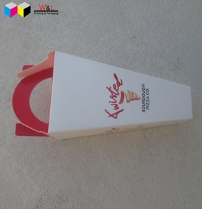 personalized logo printing food grade white cardboard paper cone pizza box