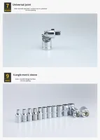 Ensemble d'outils combinés pour réparation automobile en acier CRV de 46 pièces avec clé à douille et tournevis à cliquet, étui rigide