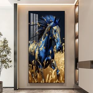 Cuadros de Cristal con Diamantes 5D Personalizados al por Mayor, Pinturas de Animales con Luz LED, Arte de Pared para Sala de Estar, Cuadros de Caballos - Product Image 1