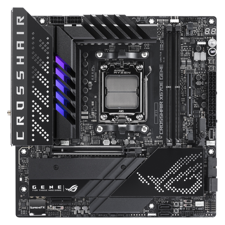 ASUS ROG CROSSHAIR X670E GENE m-ATXゲーミングマザーボード