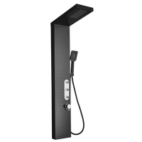 SS304 panneau de robinet de douche colonne de douche noire murale système de pluie columna ducha mitigeur de salle de bain avec douche