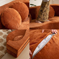 Komprimiertes Zweisitzer-Samtsofa Vakuumverpackt Geschwungenes Design Moderner Minimalistischer Stil Maßgeschneidertes Komprimiertes Schlafsofa