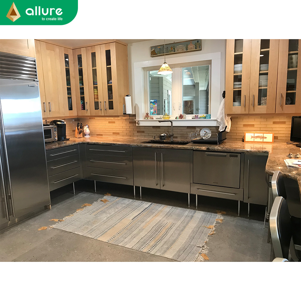 Allure Small Manufacturers Online Modern 2021 Design Complete Industrial Sink Kitchen Cabinets Stainless Steel Units