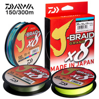 DAIWA Original 10lbs jusqu'à 100lbs 300M 500M J-BRAID GRAND PE 8 brins tressé 8X ligne de pêche avec ciseaux fabriqués au japon