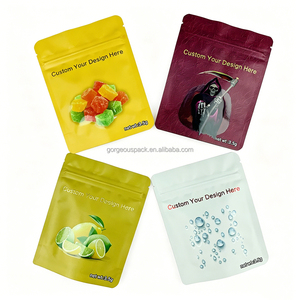 Bolsa de Embalaje de Plástico Mylar Personalizada con Estampado en Caliente, Relieve, UV Localizado y Holográfico, 3.5g, con Cierre Zip, a Prueba de Olores, Tipo Stand Up Pouch - Product Image 5