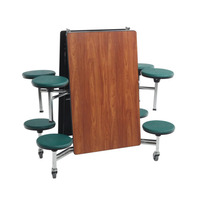 Table de cantine mobile pour personnel scolaire, 8 places, mobilier de cantine, salle à manger, ensemble de tables pliantes pour cantine