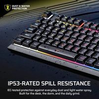 Clavier de jeu filaire à membrane OEM ODM Skiff 100 silencieux RGB QWERTY US IP53 résistant aux éclaboussures et à la poussière, touches réactives, molette multimédia, noir