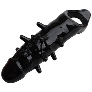 Manchon en silicone pour pénis Particle Wolf Tooth Cover, épaissi et allongé, jouet sexuel pour stimulation adulte, contrôle manuel, caoutchouc souple - Product Image 4