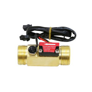 B6 copper water flow sensor Hall <strong>turbine</strong> <strong>flowmeter</strong> 6-pin external ribbon temperature detection G3/4 interface - Product Image 3