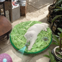 Nouveauté, vente en gros, jouet interactif pour chat en polyester écologique de luxe, balle roulante électrique, couleur verte