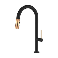 Robinet de cuisine monocommande en acier inoxydable 304 noir et or, 2 fonctions, eau chaude et froide, céramique, à poser sur plan, style contemporain, vente chaude