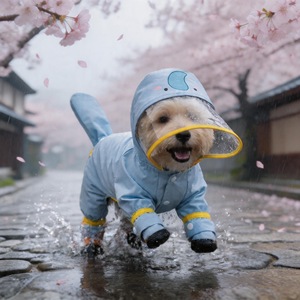 Pet Raincoat For Small <b>Dogs</b> Cute Animal Design Full Coverage Four Seasons <b>Waterproof</b> Coat With Detachable Paw Poncho - Product Image 1