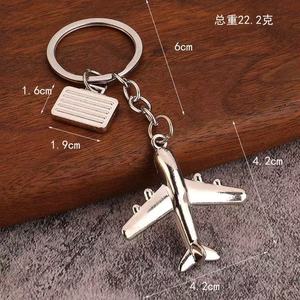 Bán buôn 3D cổ điển kim loại Keychain thời trang hàng không dân dụng Máy bay hoạt hình máy bay mô hình với Carabiner cho các phím hoặc túi - Product Image 2