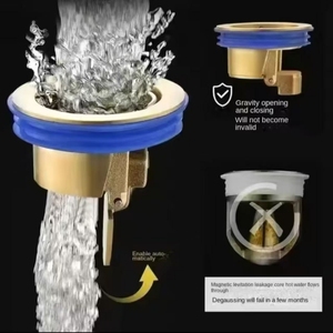 Dispositivo de Drenaje de Piso Universal Antiolor Totalmente de Cobre, Moderno para Baños y Duchas, Filtro de Cabello, Cubierta para Tuberías de Alcantarillado - Product Image 2