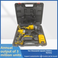 Ensemble d'outils électriques sans fil avec batterie lithium-ion 21V haute capacité, comprenant une clé et une meuleuse d'angle, service ODM OEM