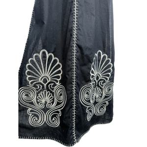 เดรสยาวปักลายสไตล์วินเทจสำหรับผู้หญิง คอเว้าพร้อมเข็มขัดคาดเอว ชุดลำลองสำหรับผู้หญิง ฤดูร้อน ฤดูใบไม้ร่วง - Product Image 5