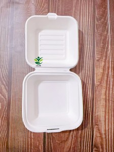 100% 생분해성 6인치 사탕수수 바가스 패스트푸드 포장 버거 레스토랑 클램쉘 - Product Image 6