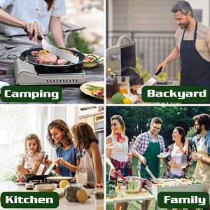 Herramientas de barbacoa al aire libre Juego de parrilla Cubierta de hilvanado y Burger Smasher Flat Top Plancha Accesorios Set para Blackstone y Camp Chef - Product Image 6