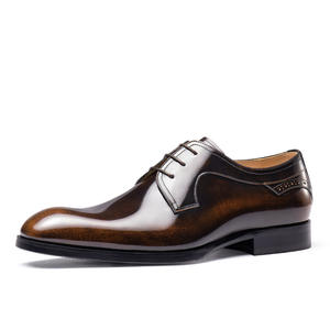 Chaussures Oxford en cuir de vachette durable à bout pointu, imperméables, avec soutien de la voûte plantaire et talon renforcé - Chaussures de ville pour hommes - Product Image 2