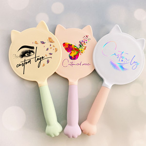 New Hot Selling Personalized logo Hand <b>Mirror</b> Cute Cat Shape pink Handheld Makeup <b>Mirror</b> - Product Image 2