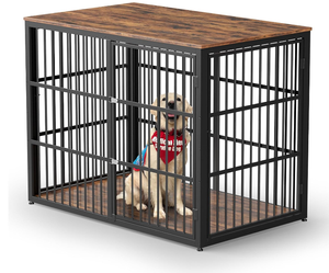 <span class=keywords><strong>Cage</strong></span> à chien en bois moderne XXL avec 3 portes, <span class=keywords><strong>cage</strong></span> combinée robuste pour chiens moyens/grands, utilisation en salon - Product Image 1