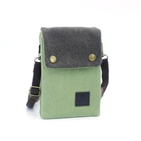 Tas Ponsel Denim Crossbody Tote Minimalis Eropa Amerika, Tas Kotak Kecil Unisex Desain Vertikal, Pasokan Lintas Negara