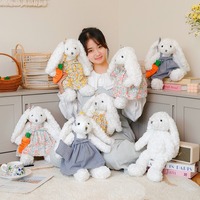 Adorables peluches de lapin de dessin animé, poupées personnalisées pour bébés et enfants, jouets pour l'heure du coucher, super douces, rembourrées en coton PP, écologiques, en vente