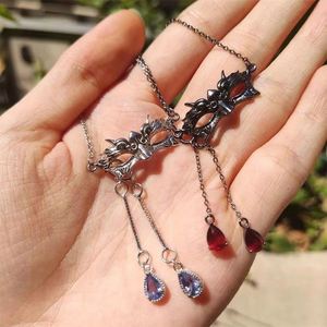 Creative Personality Evening Party Mask Charm Clavicle <b>Chain</b> Necklace Water Drop Diamond Holiday Gift Pendant Cosplay Necklace - Product Image 1