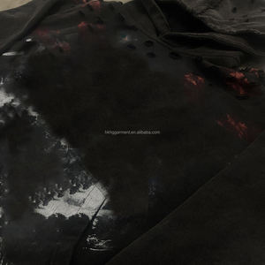 Sweat à capuche surdimensionné vintage personnalisé, lourd, effet vieilli, délavé à l'acide, impression DTG pour homme - Product Image 3